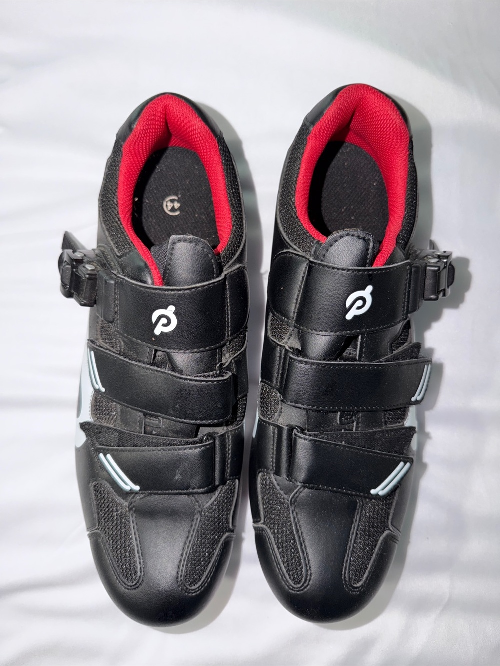 Peloton Black Cycling Shoes with Red Lining